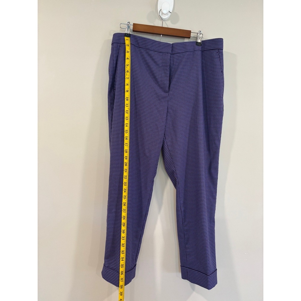 Ann Taylor Ankle Pants Purple Periwinkle Blue Houndstooth Cuffed Trousers - Picture 3 of 6